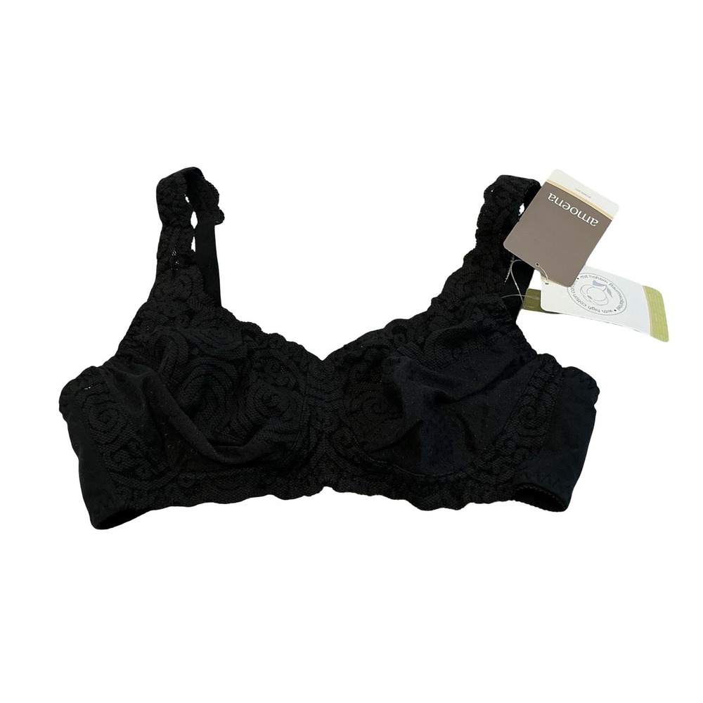 Amoena 0900 Jasmin‎ Non-wired Soft Bra Mastectomy Bra  retail $45.00 NEW Black